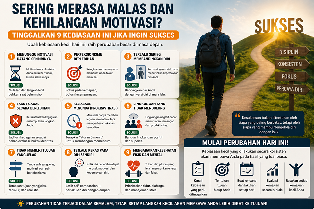 Sering Merasa Malas dan Kehilangan Motivasi? Tinggalkan 9 Kebiasaan Ini Jika Kamu Ingin Sukses