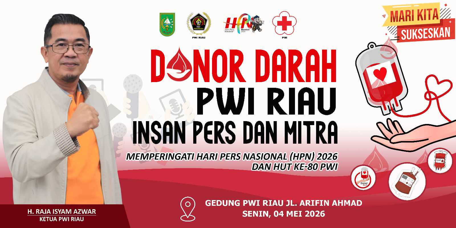 69 Kantong Darah Terkumpul: Aksi Sosial PWI Riau di HPN 2026