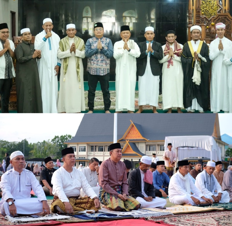 Salat di Lokasi Berbeda, Bupati dan Wabup Meranti Kompak Gaungkan Kebersamaan