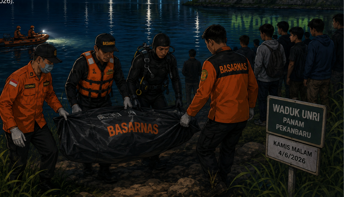 Mahasiswa Unri Tewas Tenggelam Saat Mencari Ikan di Waduk Kampus