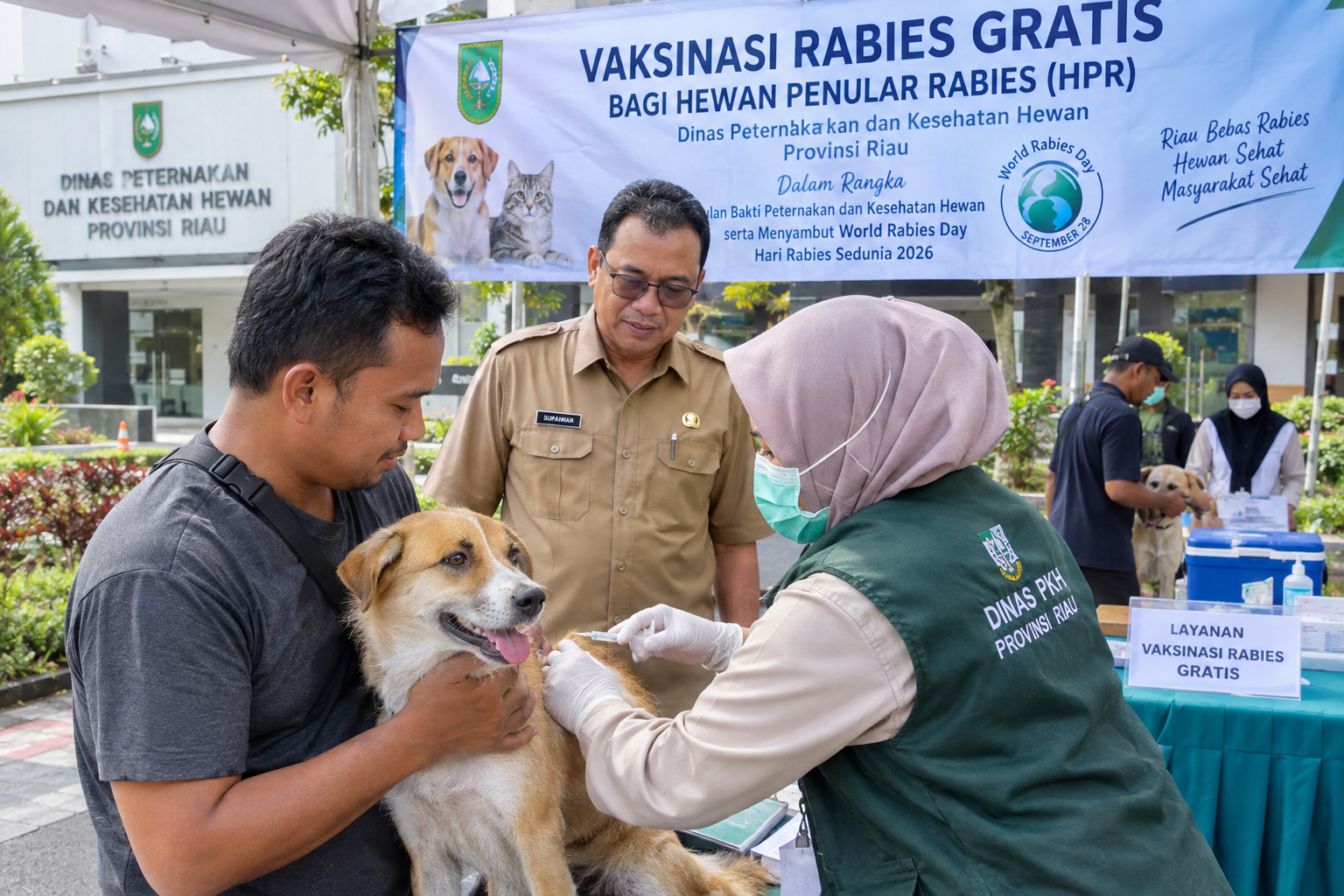 Dinas PKH Riau Gelar Vaksinasi Rabies Gratis