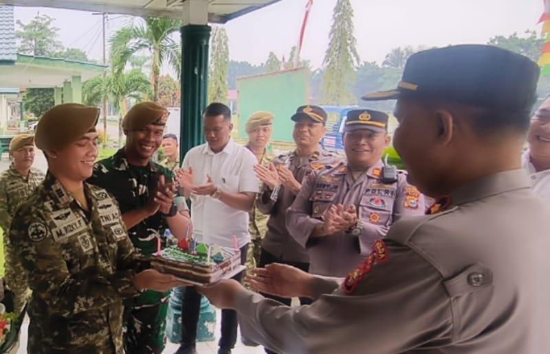 HUT TNI ke-81, Polsek Bina Widya Perkuat Soliditas TNI-Polri