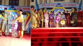 Pukul Gong Tanda MTQ Merbau Dibuka, Camat Sampaikan Target untuk Tingkat Kabupaten