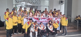 Pulang dari ASEAN Para Games Thailand, Atlet NPCI Riau Diarak hingga ke Kantor