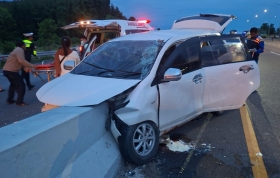 Laka Tunggal di KM 14 Tol Permai, Dua Tewas dan Tujuh Luka-Luka