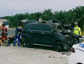 Kecelakaan Maut di Tol Bangkinang KM 25+250 A, Dua Orang Meninggal Dunia