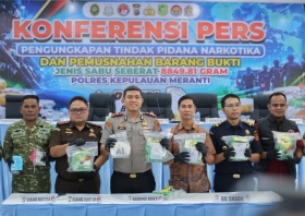 Hampir 9 Kg Sabu Dimusnahkan, Pemkab Meranti Apresiasi Polres