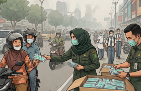 Pemprov Riau Bagikan Hampir 200 Ribu Masker, Rumah Oksigen Disiagakan Hadapi Kabut Asap