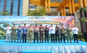 Karhutla Mereda, Polda Riau Sebar 260 Plang Peringatan di Lahan Bekas Terbakar